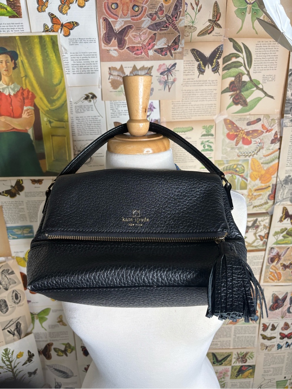 kate spade Black Pebbled Leather Hand bag
